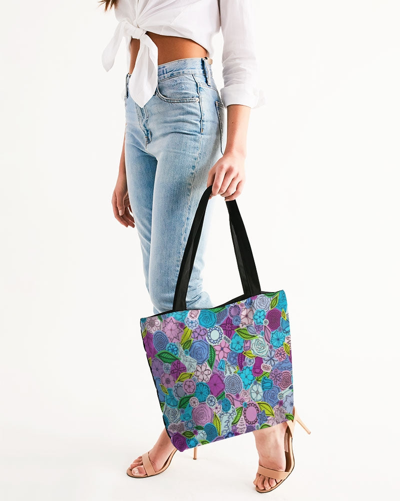 Les Fleurs Violettes Canvas Zip Tote