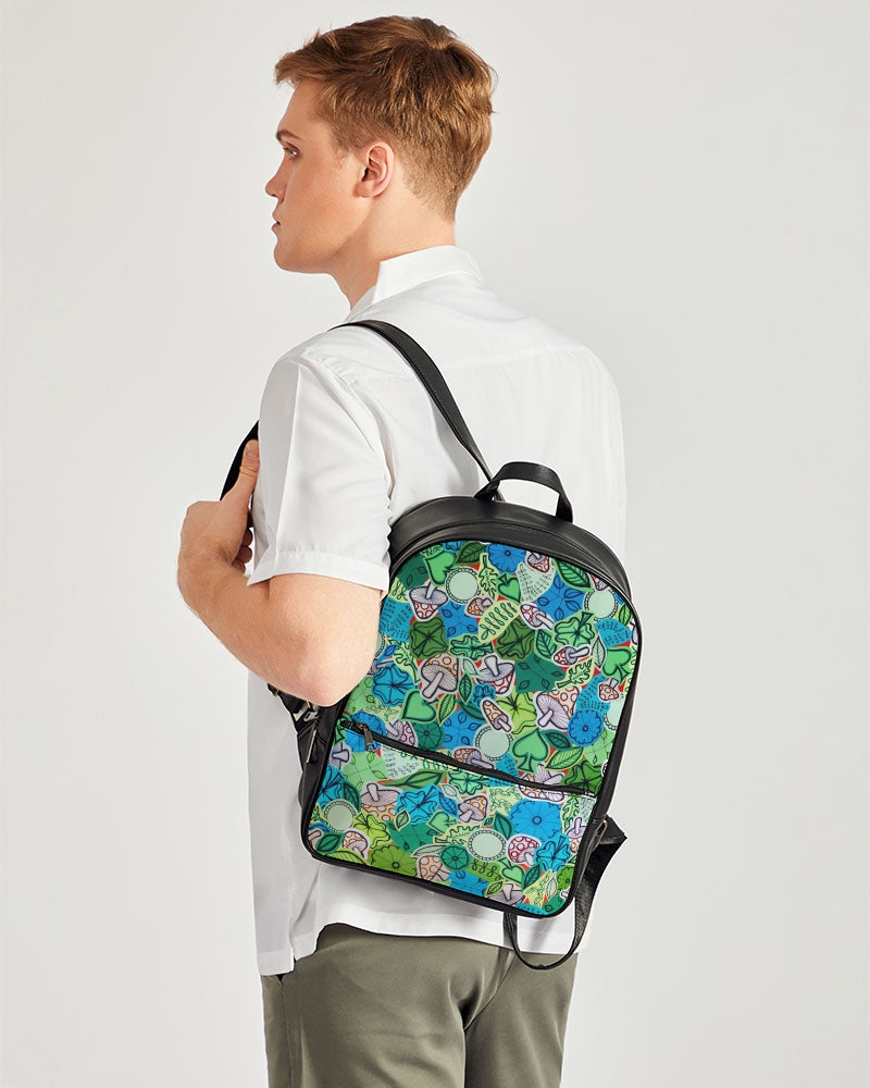 Fleurs et Trèfles Classic Faux Leather Backpack