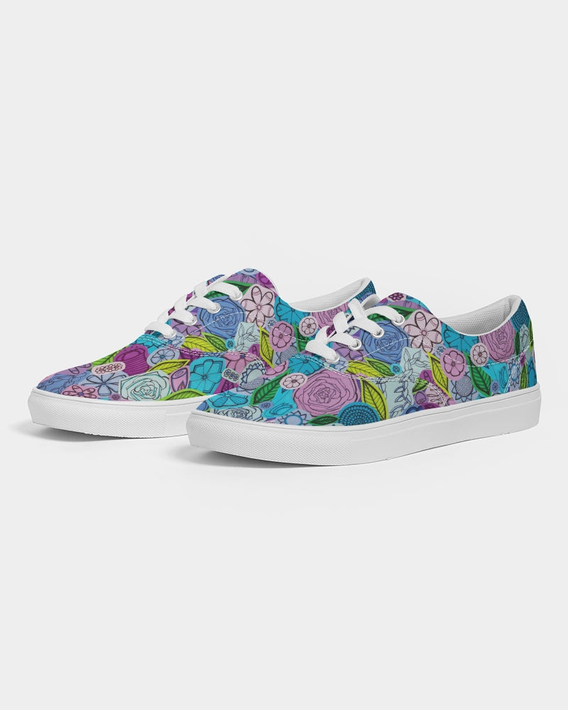 Les Fleurs Violettes Men's Lace Up Canvas Shoe