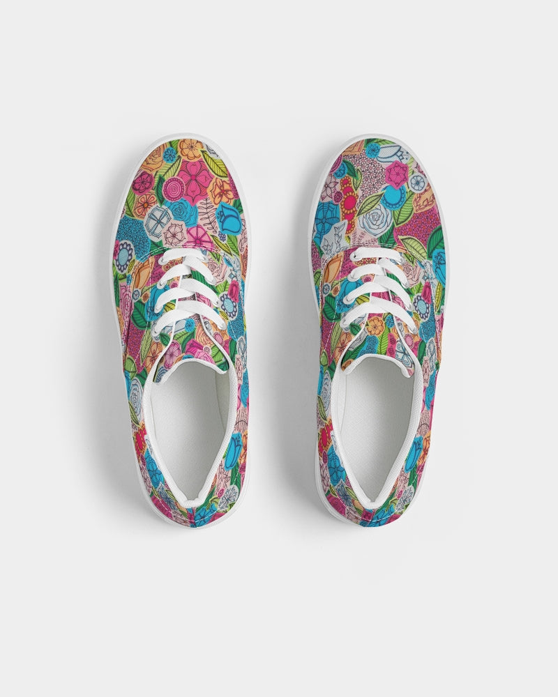 Fleurs de Printemps Women's Lace Up Canvas Shoe