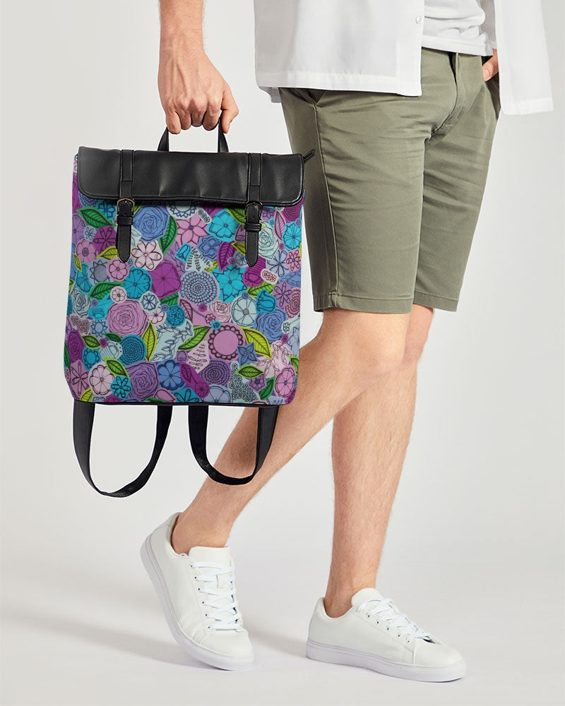 Les Fleurs Violettes Casual Flap Backpack