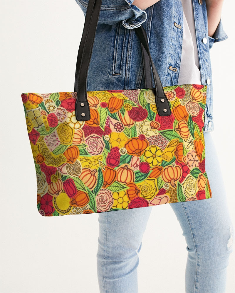 Citrouilles et Fleurs Stylish Tote