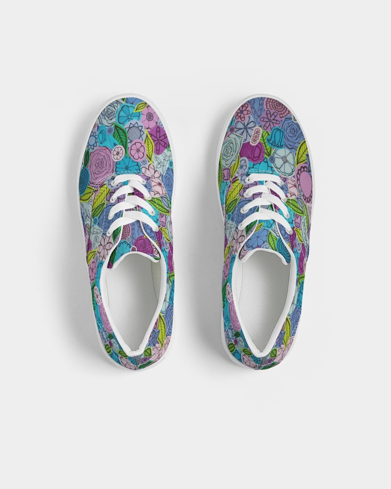 Les Fleurs Violettes Men's Lace Up Canvas Shoe