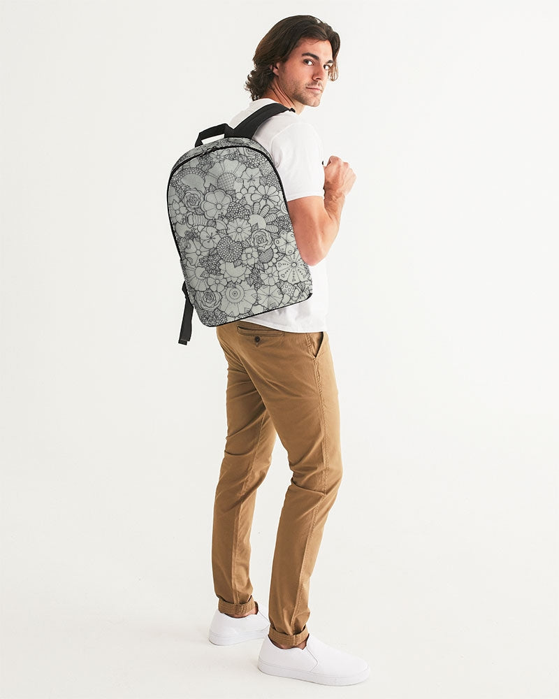Les Fleurs - B&W Large Backpack