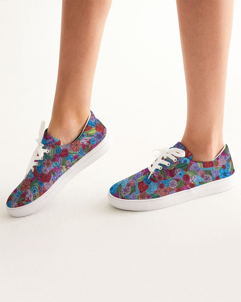 Les Fleurs Women's Lace Up Canvas Shoe