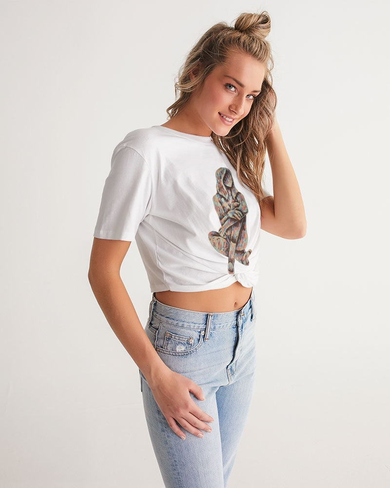 Contenu Soi Women's Twist-Front Cropped Tee