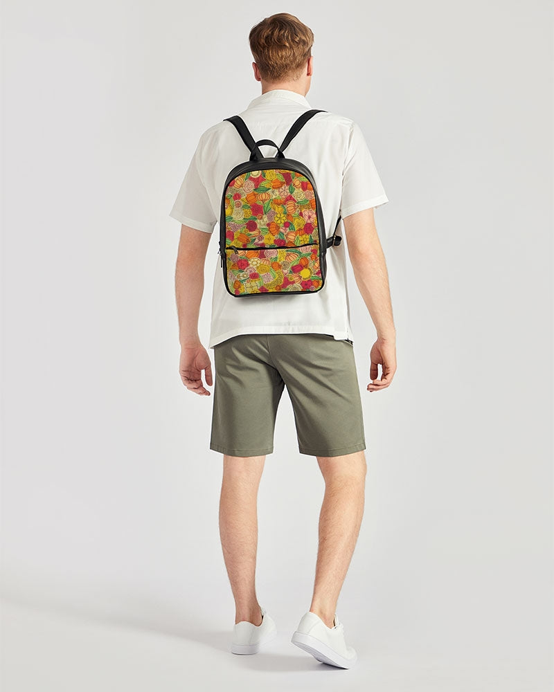 Citrouilles et Fleurs Classic Faux Leather Backpack