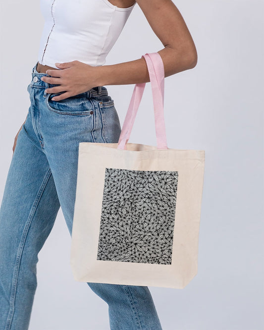 Triangular Mirage Canvas Tote with Contrast-Color Handles | Q-Tees