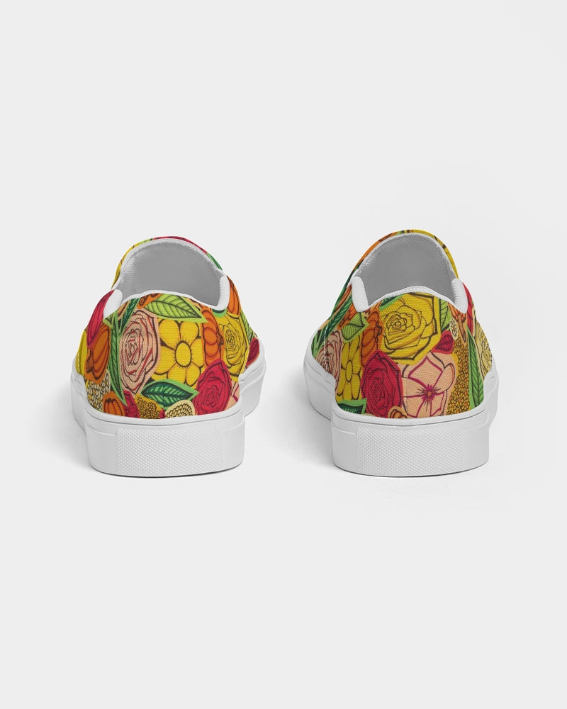 Citrouilles et Fleurs Women's Slip-On Canvas Shoe