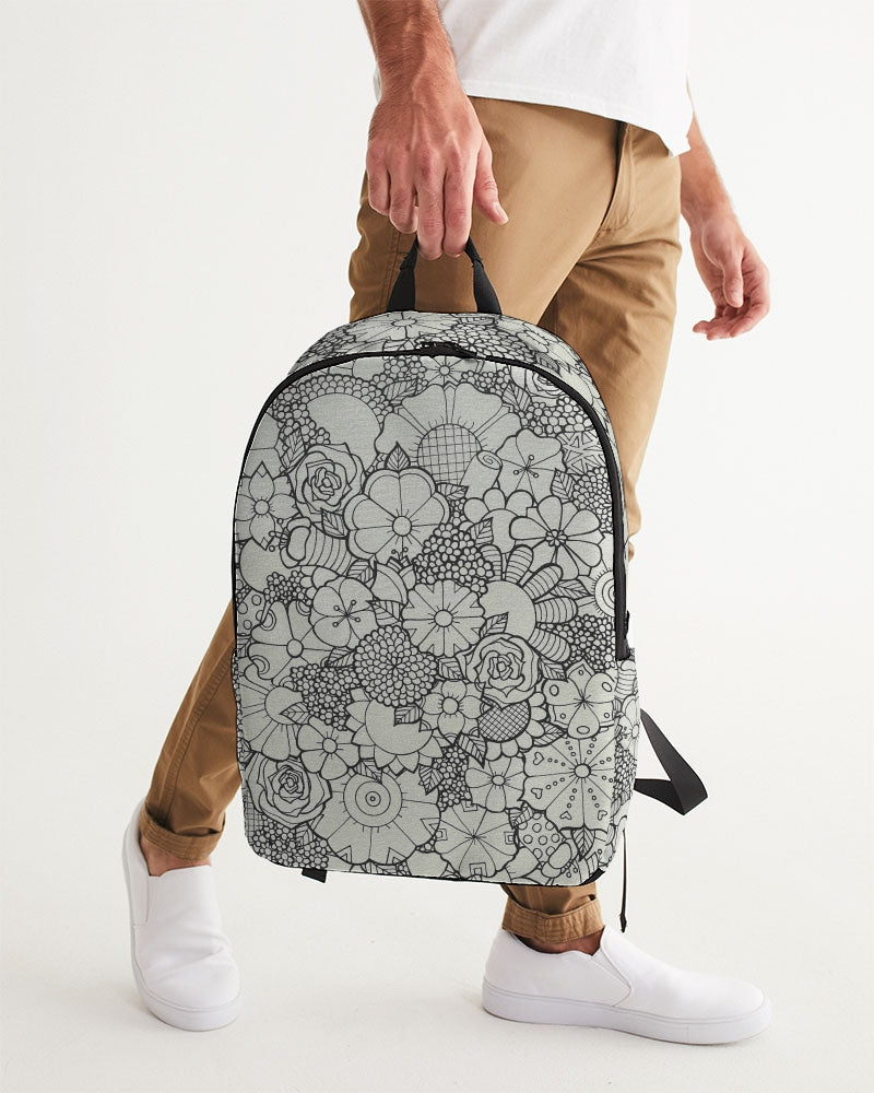 Les Fleurs - B&W Large Backpack
