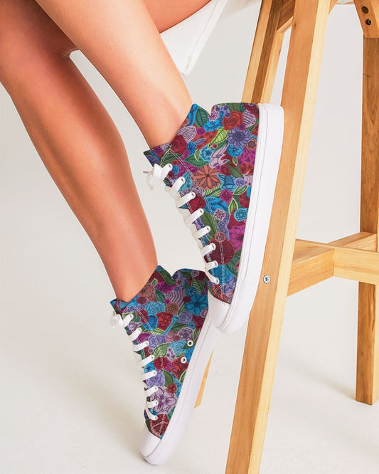 Les Fleurs Women's Hightop Canvas Shoe