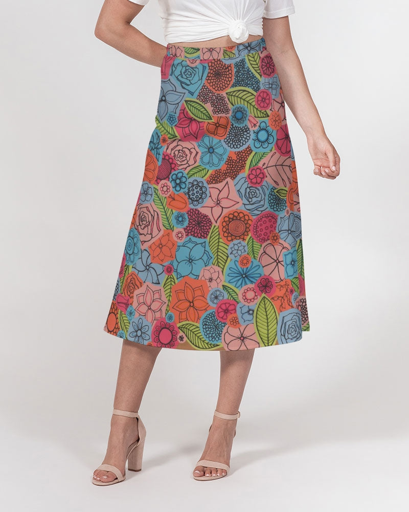 Les Deuxièmes Fleurs Women's A-Line Midi Skirt