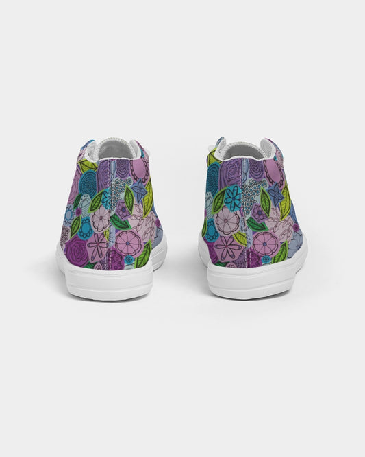 Les Fleurs Violettes Kids Hightop Canvas Shoe