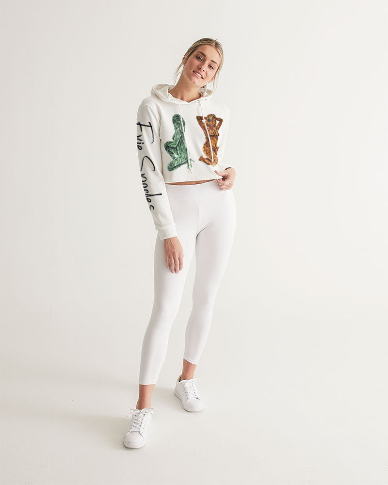 Reine Émeraude Women's Cropped Hoodie