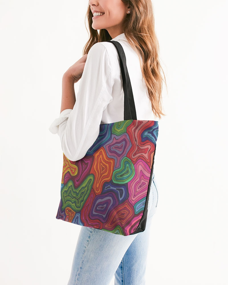 Curled Canvas Zip Tote