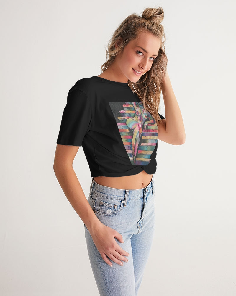 Tess Women's Twist-Front Cropped Tee