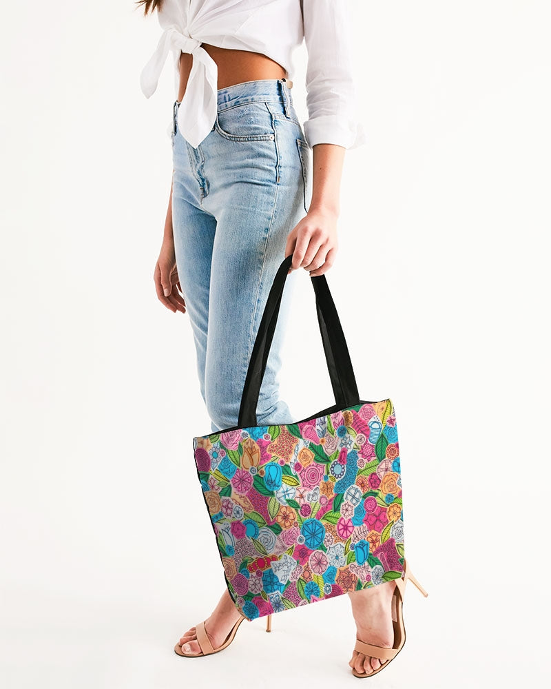 Fleurs de Printemps Canvas Zip Tote