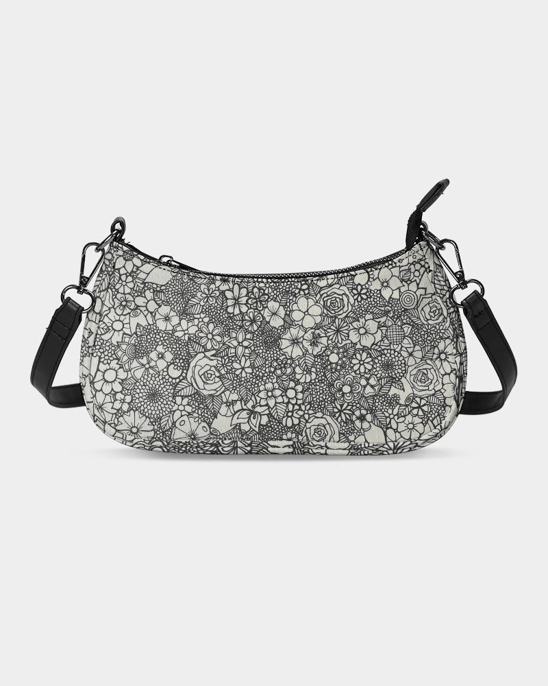 Floral Mini - B&W Petite Canvas Pouch