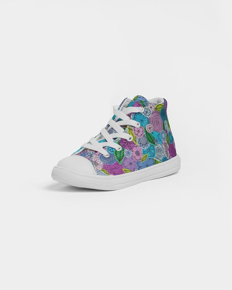 Les Fleurs Violettes Kids Hightop Canvas Shoe