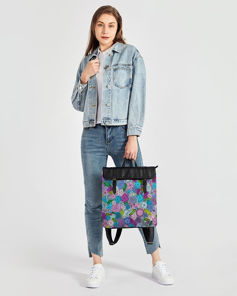 Les Fleurs Violettes Casual Flap Backpack