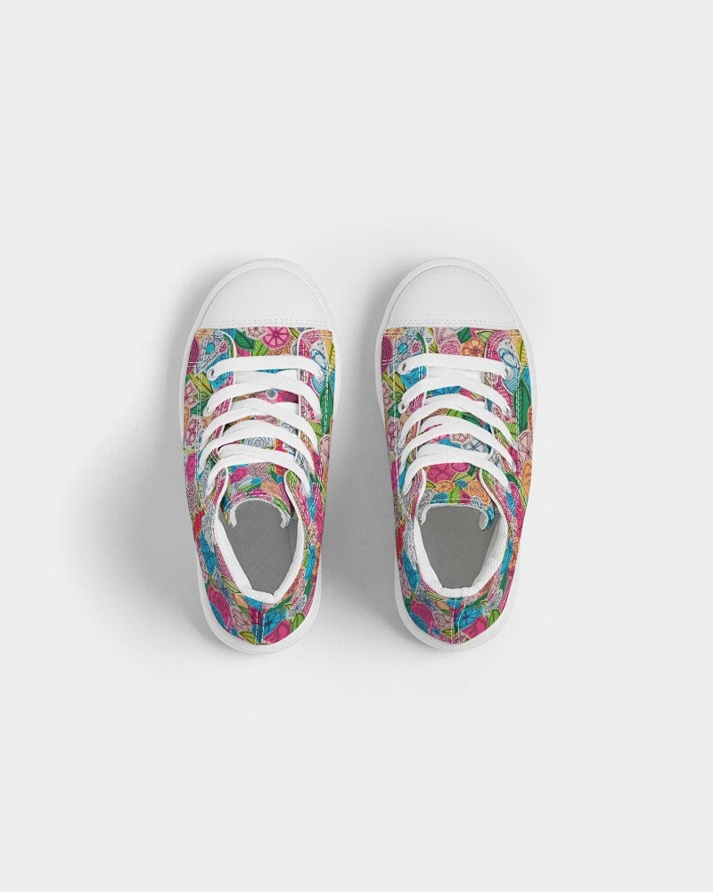 Fleurs de Printemps Kids Hightop Canvas Shoe