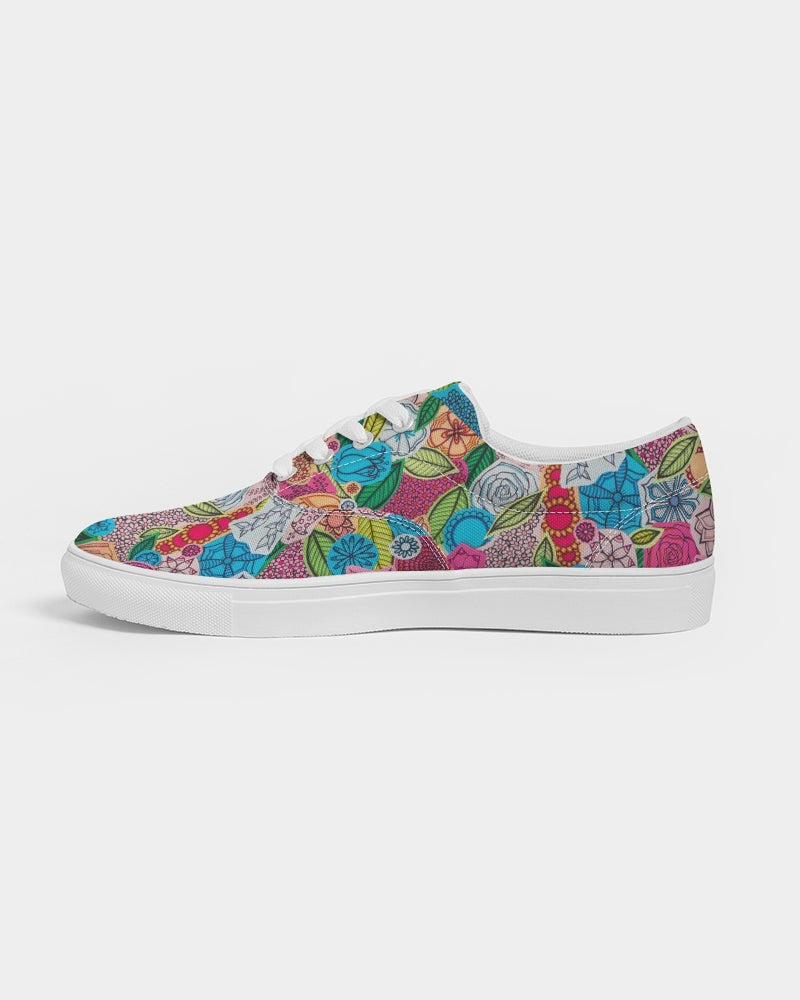 Fleurs de Printemps Women's Lace Up Canvas Shoe