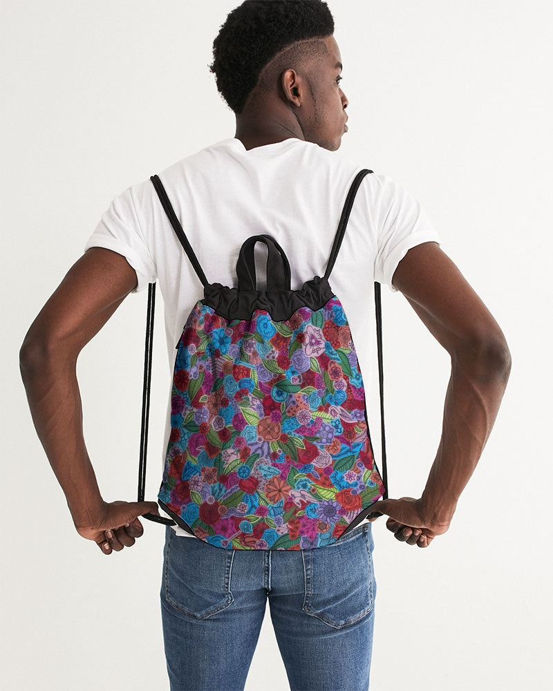 Les Fleurs Canvas Drawstring Bag