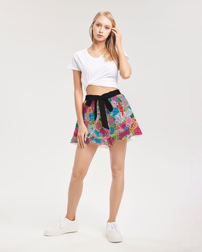 Fleurs de Printemps Women's Ruffle Shorts