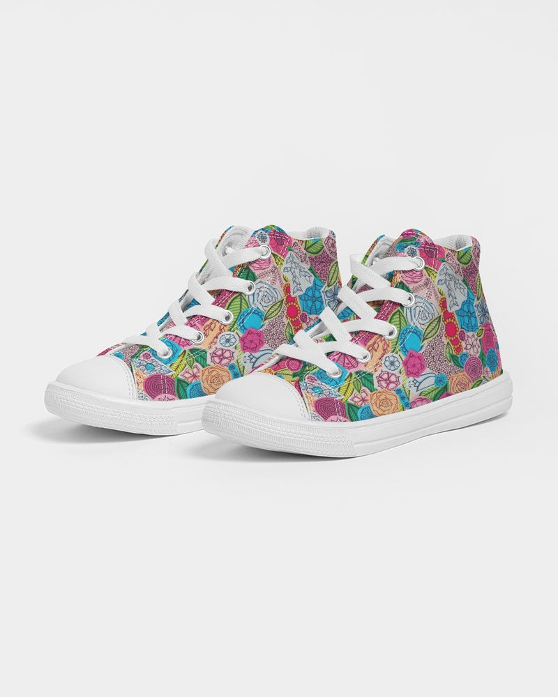 Fleurs de Printemps Kids Hightop Canvas Shoe