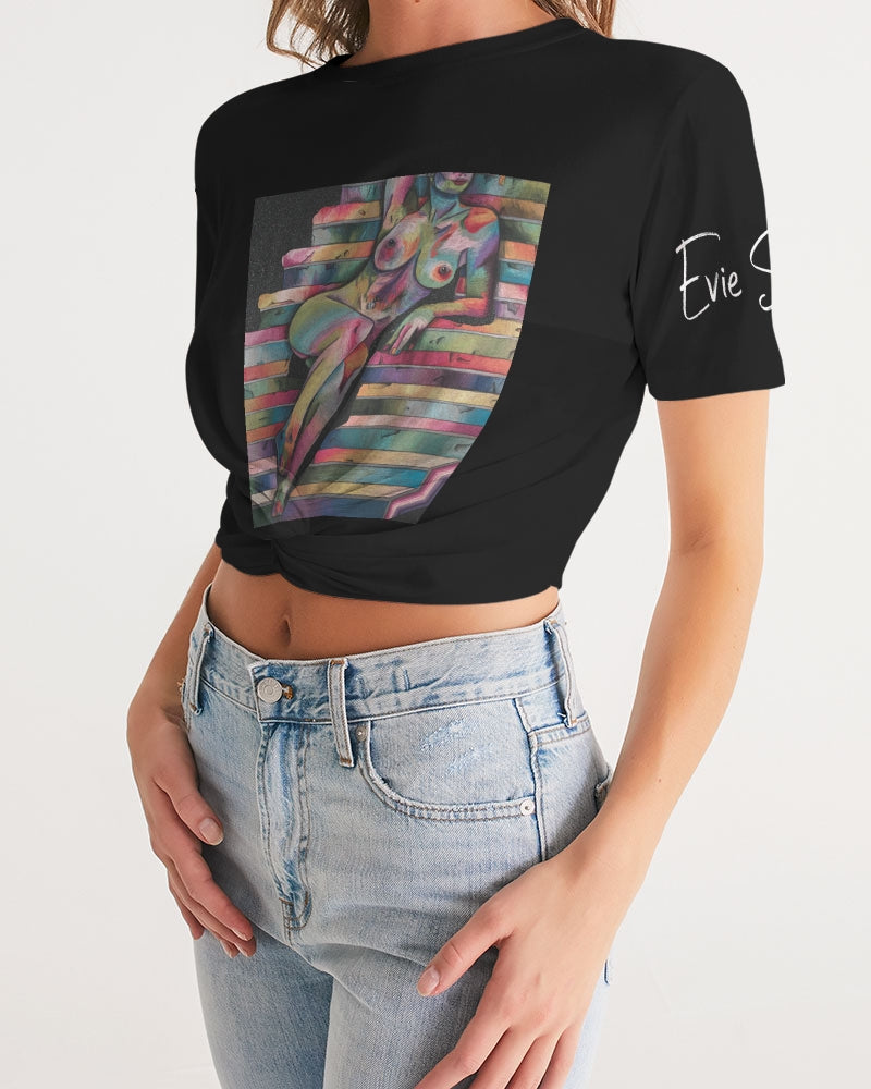 Tess Women's Twist-Front Cropped Tee