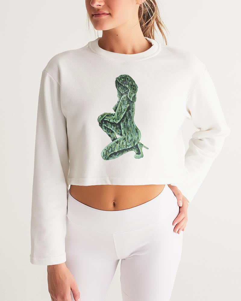 Reine Émeraude Women's Cropped Sweatshirt