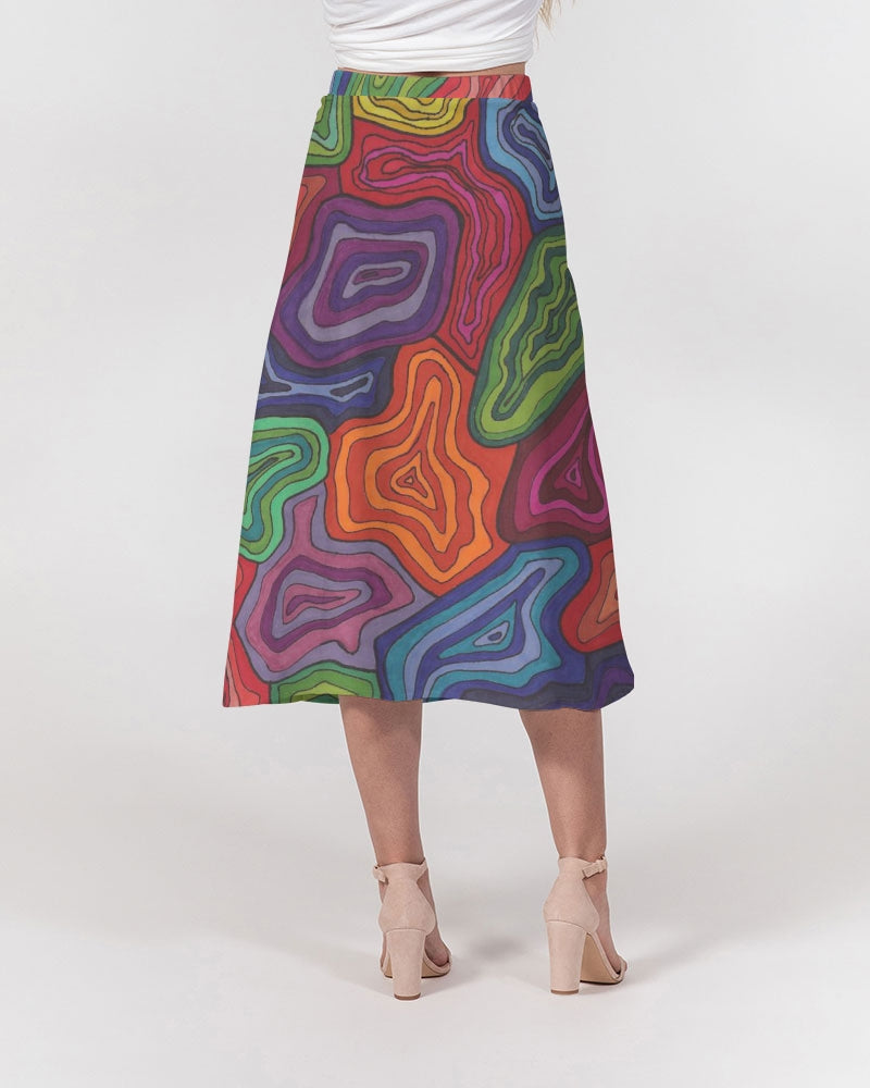 Curled Women's A-Line Midi Skirt