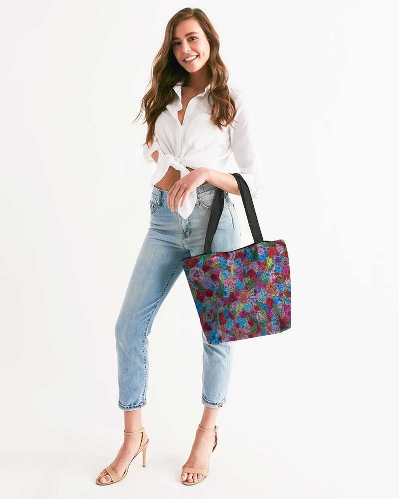 Les Fleurs Canvas Zip Tote