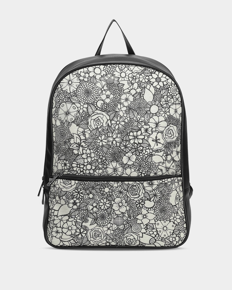 Floral Mini - B&W Classic Faux Leather Backpack
