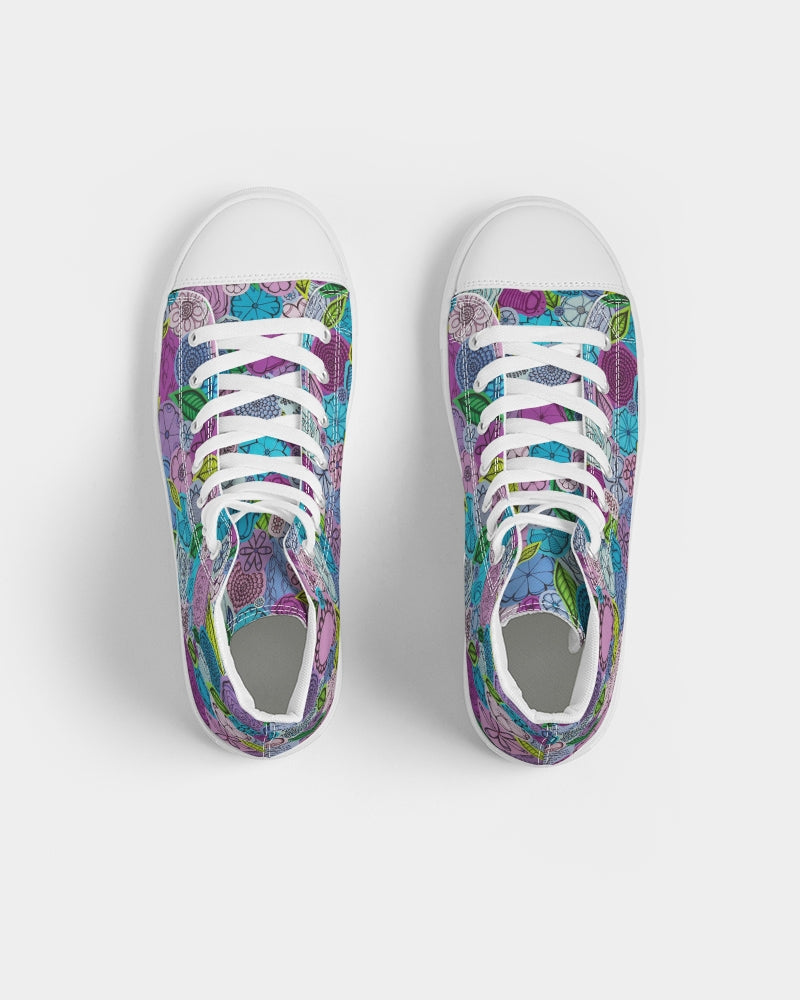 Les Fleurs Violettes Men's Hightop Canvas Shoe