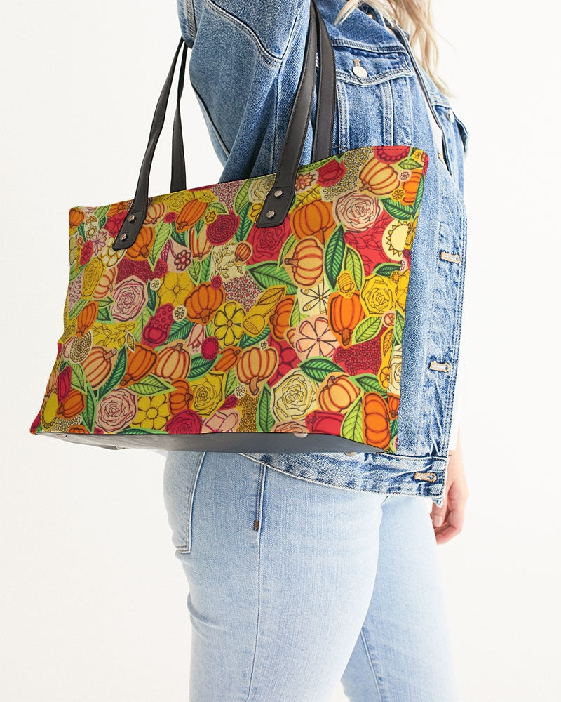 Citrouilles et Fleurs Stylish Tote