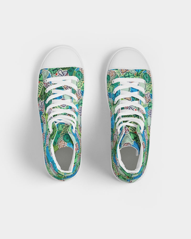 Fleurs et Trèfles Men's Hightop Canvas Shoe