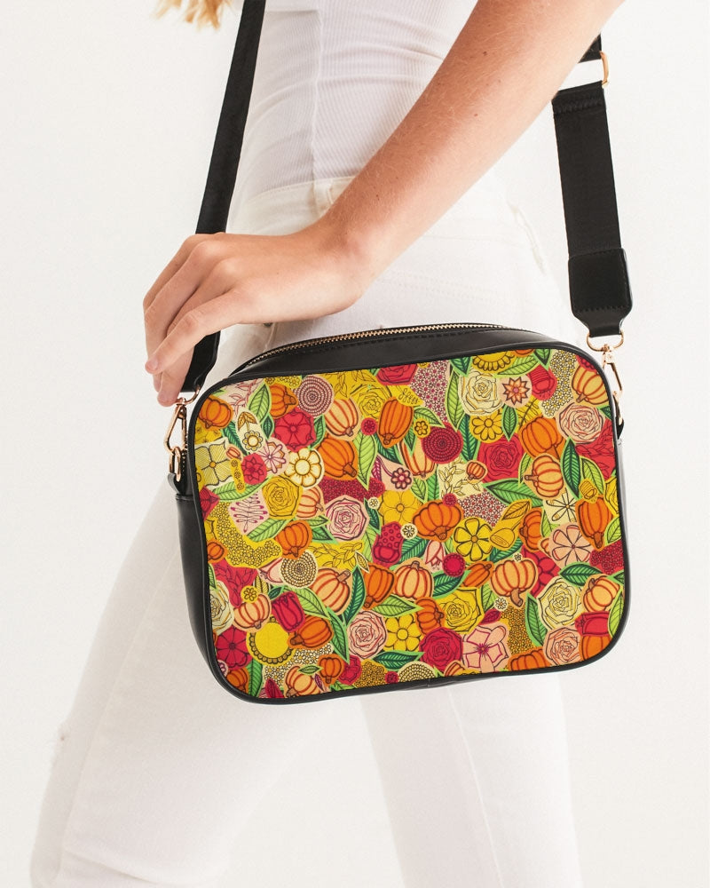 Citrouilles et Fleurs Crossbody Bag