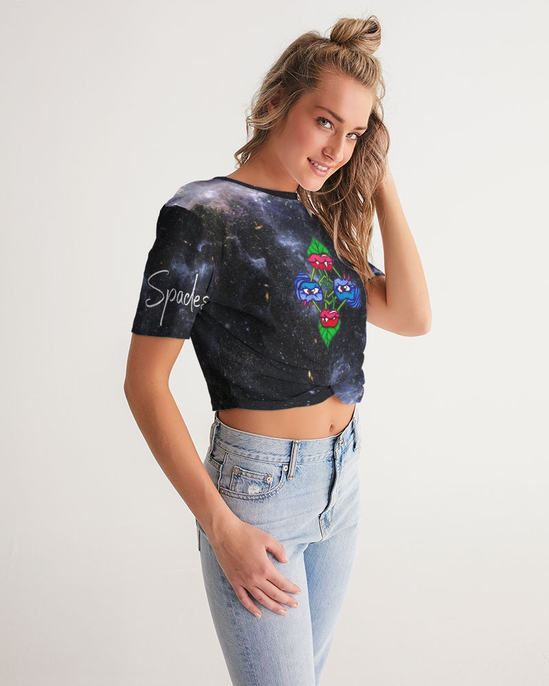 Galaxy (1) Women's Twist-Front Cropped Tee