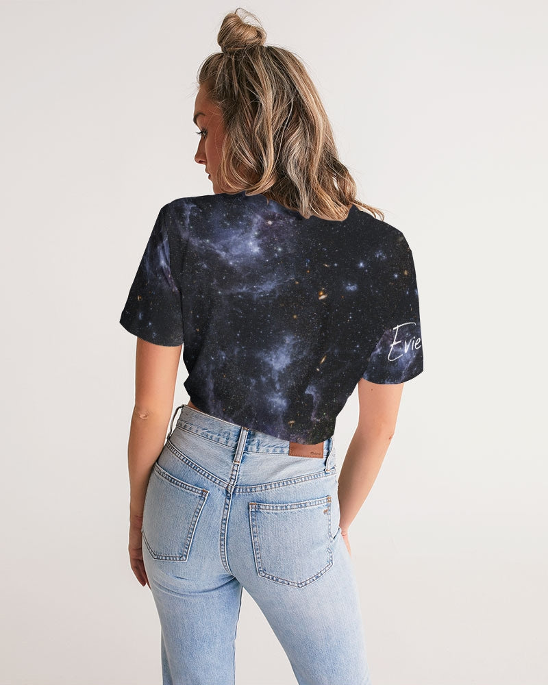 Galaxy (1) Women's Twist-Front Cropped Tee