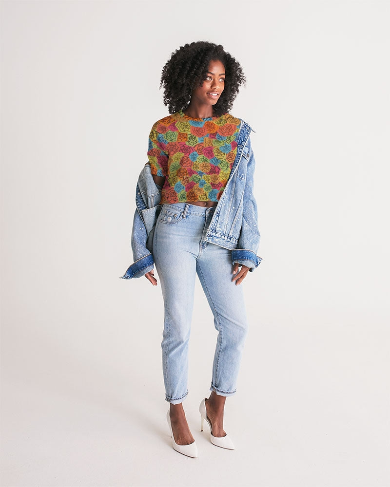 Les Fleurs en Roses Women's Lounge Cropped Tee