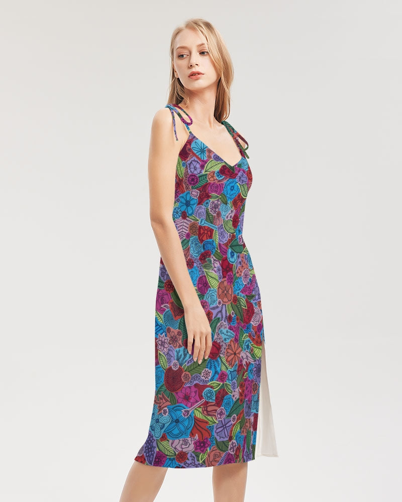 Les Fleurs Women's Tie Strap Split Dress