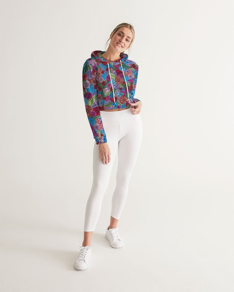 Les Fleurs Women's Cropped Hoodie