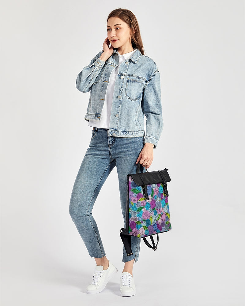 Les Fleurs Violettes Casual Flap Backpack