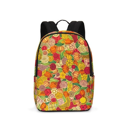 Citrouilles et Fleurs Large Backpack