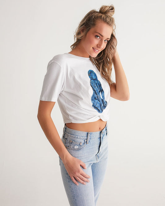 L'hiver Women's Twist-Front Cropped Tee