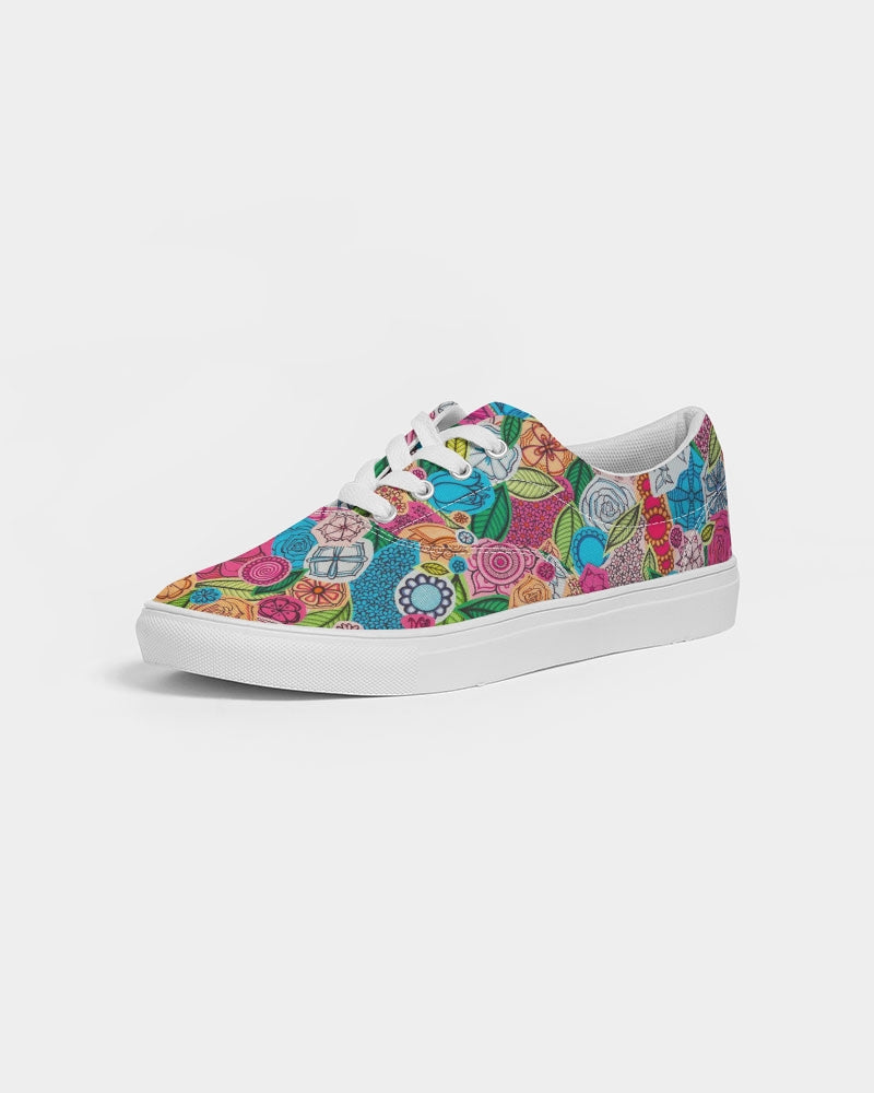 Fleurs de Printemps Women's Lace Up Canvas Shoe