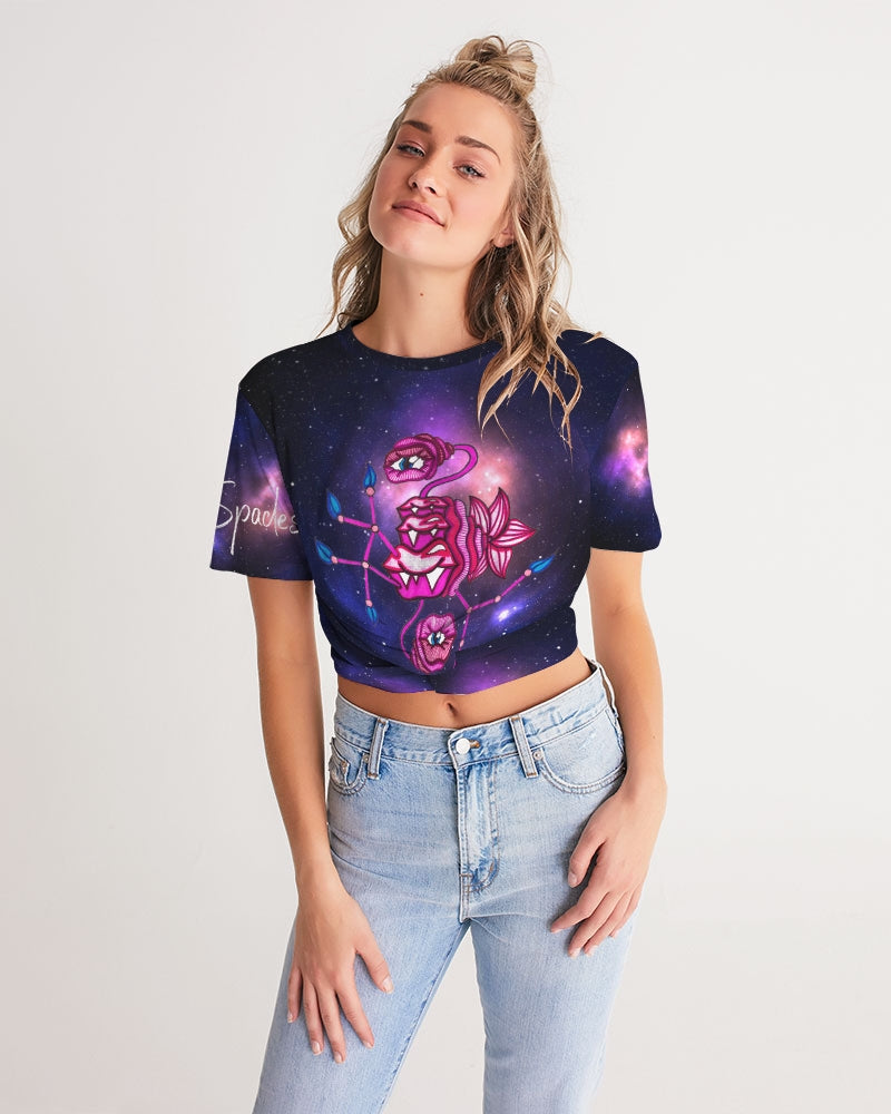 Galaxy 3 Women's Twist-Front Cropped Tee