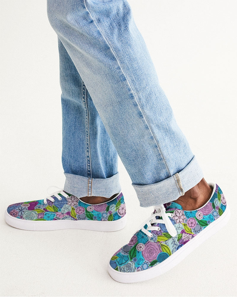 Les Fleurs Violettes Men's Lace Up Canvas Shoe