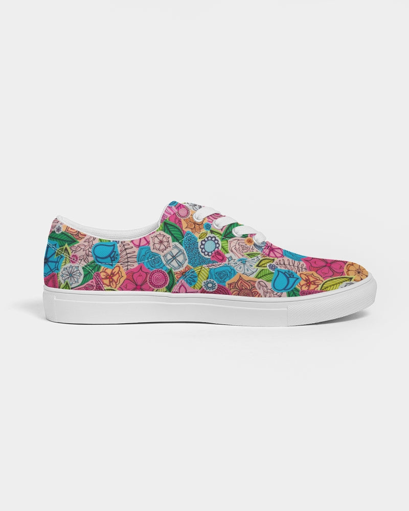 Fleurs de Printemps Women's Lace Up Canvas Shoe